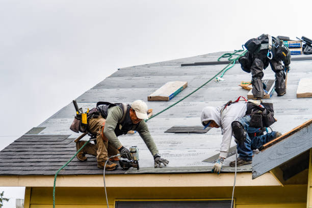 Professional Gutter Installation technician working in Ashley, OH